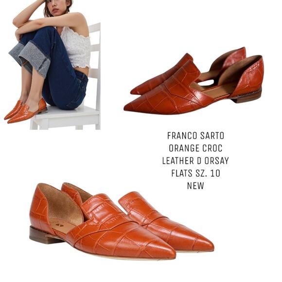 Franco Sarto Shoes - Franco Sarto Burnt Orange Croc Loafers